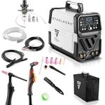 STAHLWERK 4-in-1 Kombi-Schweißgerät AC/DC WIG 200 Puls D CUT, digitaler 200 A IGBT Inverter mit AC/DC WIG | MMA | Puls-Funktion und integriertem 50 A Plasmaschneider, geeignet für Alu und Dünnblech, silber