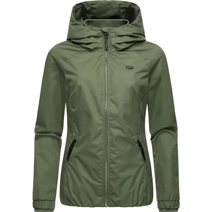 Ragwear Dizzie, Damen Arbeitsjacke, wasserdicht und winddicht mit Kapuze, grün, Größe S – Bild 4
