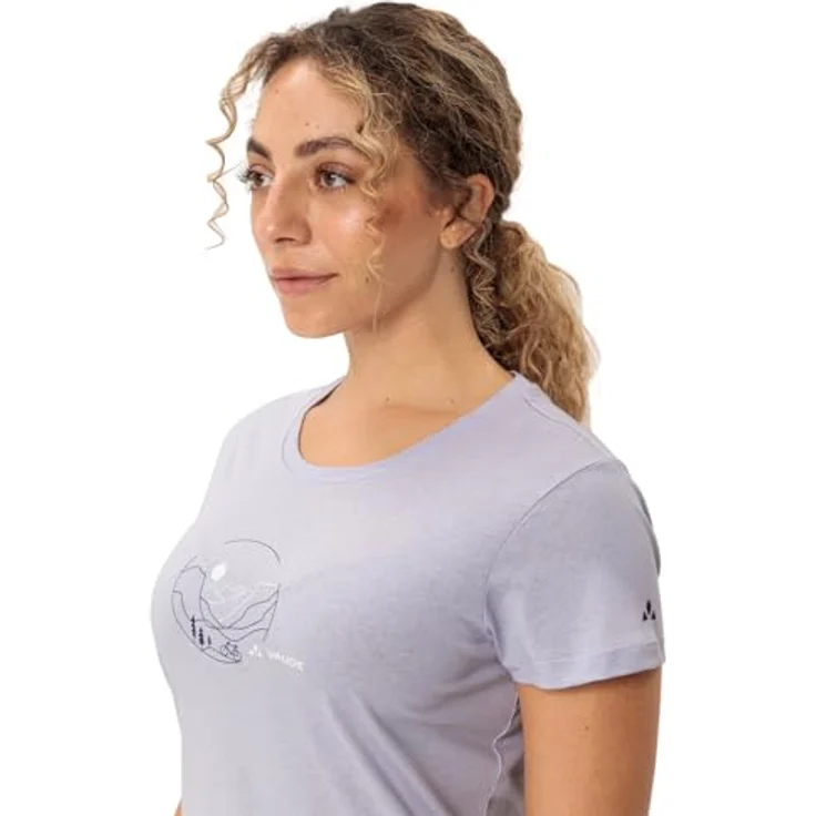 Vaude Cyclist T-Shirt V, Damen Arbeitsshirt aus 70% Baumwolle, violett, Regular Fit, schnell trocknend – Bild 6