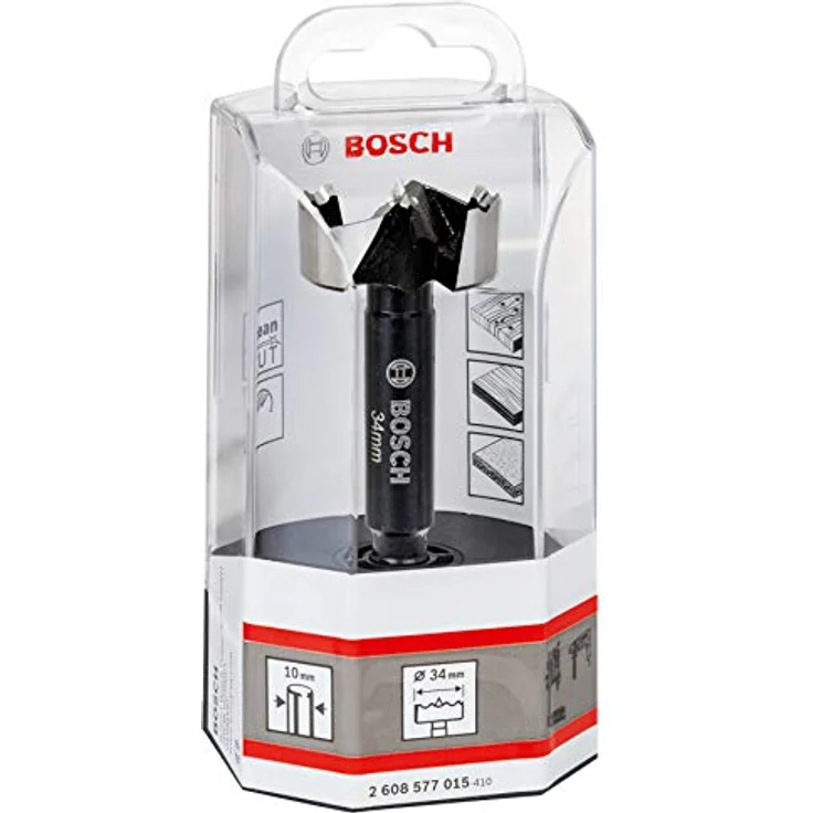 Bosch Forstnerbohrer 34 mm, Holzbohrer mit zahnförmigem Design und 3-seitigem Schaft für exakte Ergebnisse, 1er-Pack – Bild 2