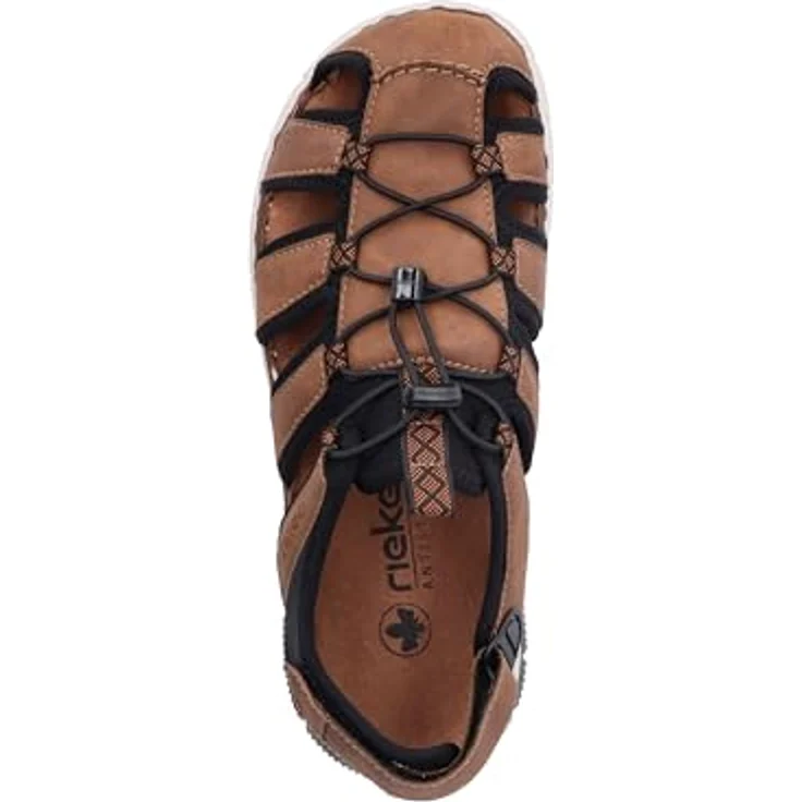 Rieker Sandale, Sommerschuh, Klettschuh, Freizeitsandale, geschlossener Zehenbereich, braun-schwarz – Bild 5