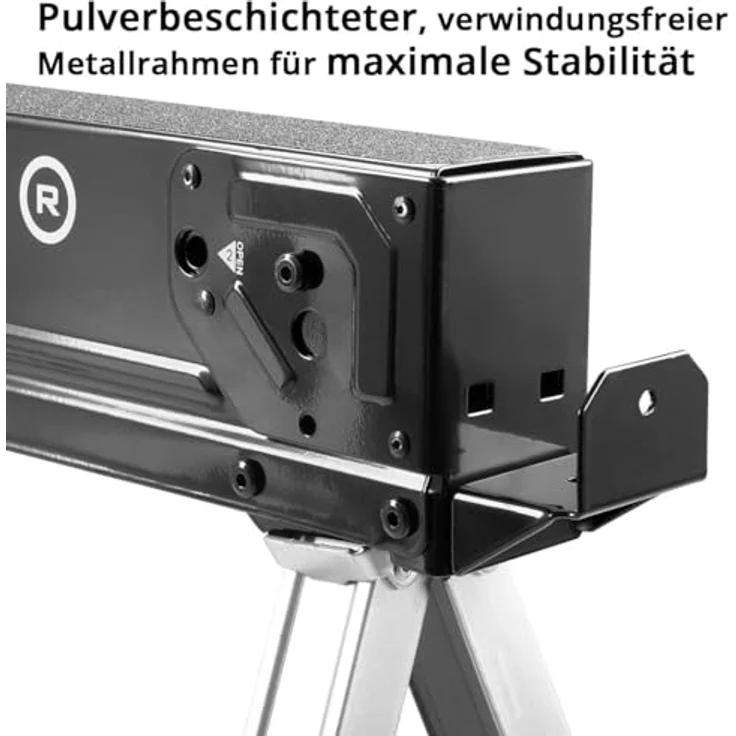 STAHLWERK Klappbock Sägebock SB-757 ST im 2er Set, 500 kg max. Belastbarkeit, Arbeitshöhe 76 cm, pulverbeschichtetes Metall – Bild 5