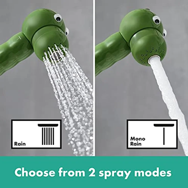 hansgrohe Kinderhandbrause Jocolino, Duschkopf für Kinder, 2 Strahlarten, Taufgeschenke, Geschenke zur Taufe, Krokodil – Bild 2