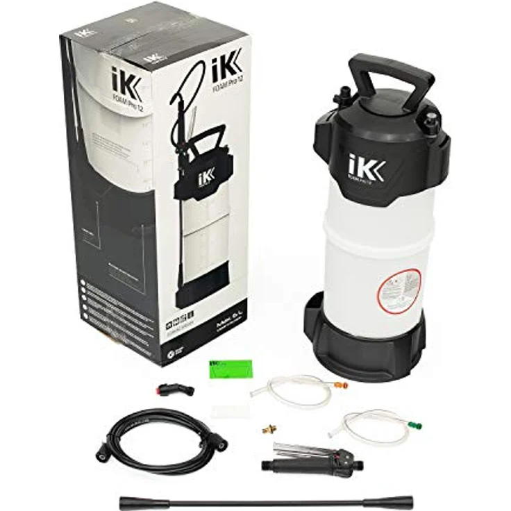 Goizper IK Foam PRO 12, Professioneller Schaum-Drucksprüher für Kfz-Reinigung, Schwarz – Bild 1