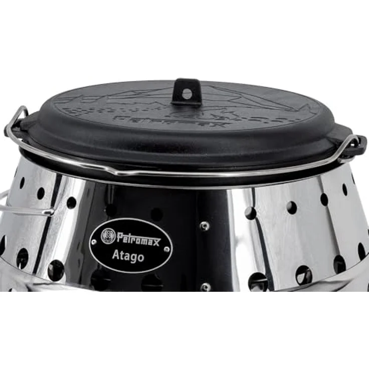 Petromax Dutch Oven Essential Line, Gusseisen Topf 3,5 L für Induktion, Gas, Backofen, Grill oder Lagerfeuer, natürliche Antihaftwirkung und multifunktionaler Deckel – Bild 4