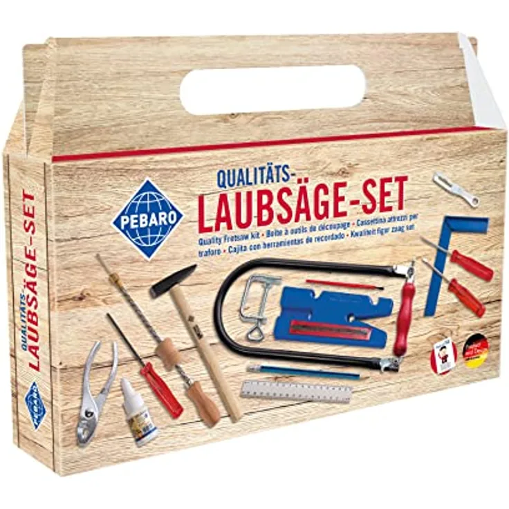 Magni Pebaro 925P Laubsäge-Set, 21 Teile im praktischen Tragegriff-Karton, Made in Germany