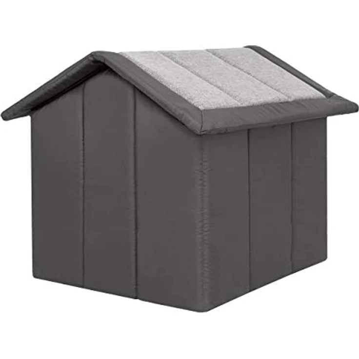 Bjird Hundehaus Hundehütte für mittelgroße Hunde - Katzenhaus, Katzenhöhle - herausnehmbares Dach - Tierhaus für Drinnen/Indoor - Hellgrau mit Graphit - 52 x 46 x 53 cm – Bild 3