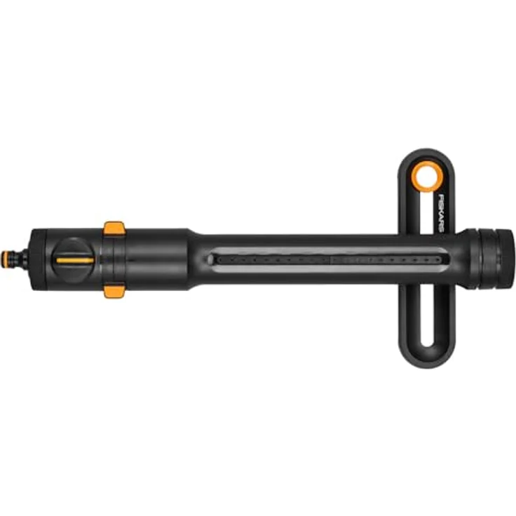 Fiskars Comfort Oszillierender Regner S-L, Sprinkler für 300-500 m², Schwarz/Orange, inkl. Filter und Düsenreinigungswerkzeug – Bild 5