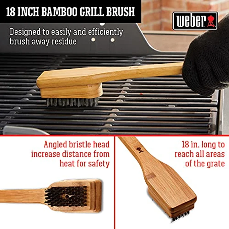 Weber Grillbrste mit Bambusholzgriff, 46 cm – Bild 5