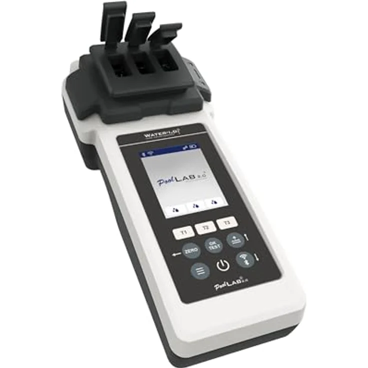 Water-id PoolLab 2.0, Elektronischer Pooltester mit Bluetooth/WiFi, 24 Wasserparameter, IP68 wasserfest, inkl. gratis Nachfüllpack – Bild 2