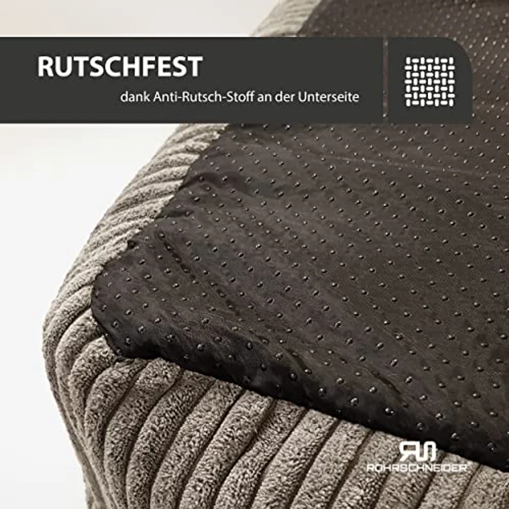 Rohrschneider Hundebett waschbar für kleine und mittelgroße Hunde mit Hundekissen Cord Taupe (ca. 70x50 cm) inkl. Gassibeutel – Bild 5