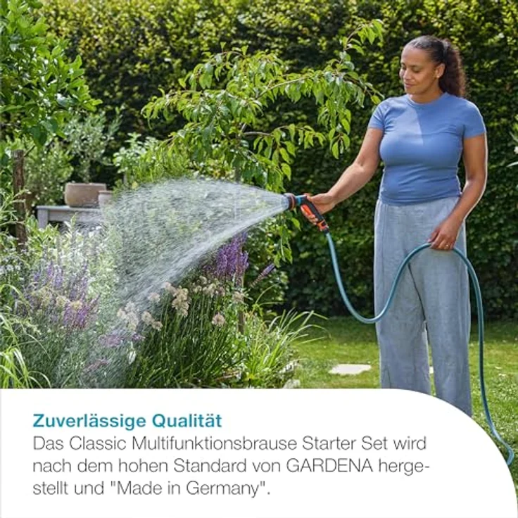 Gardena Multifunktionsbrause Starter-Set Classic, 4 Sprühbilder, UV- und frostbeständig, mit Wasserstop – Bild 3