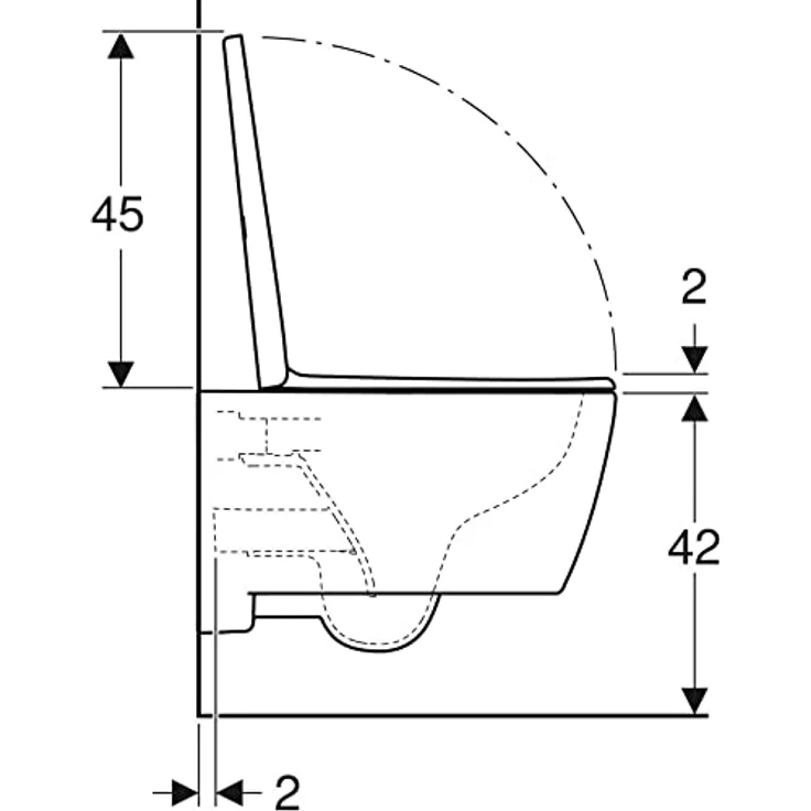 Geberit iCon Set Wand-WC mit WC-Sitz, spülrandlos, Tiefspüler, geschlossene Form, 6l, 501664, Farbe: Weiß - 501.664.00.1 – Bild 5