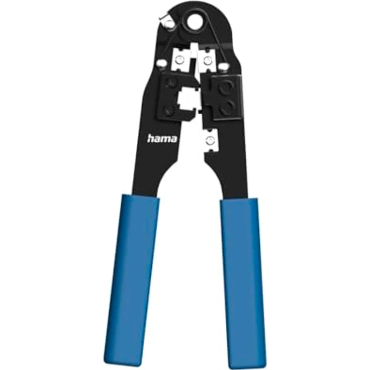 Hama Crimpzange für Netzwerkkabel, zum Kürzen, Abisolieren und Crimpen von RJ45 Steckern, für mehrdrähtige Innenleiter – Bild 1