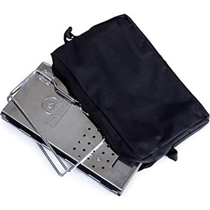 McBrikett KLAPPKAMIN, faltbarer Anzündkamin aus Edelstahl mit Tragetasche – Bild 2