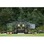 Juliana Gewächshaus Grand Oase, 25,6 m², Glas 3 mm, anthrazit/schwarz, mit automatischer Belüftung und Sicherheitstüren