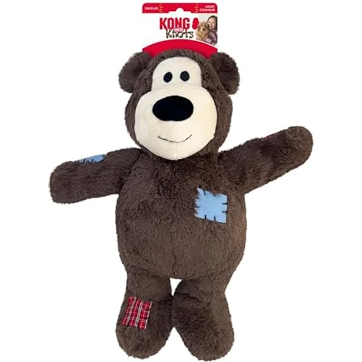 KONG Wild Knots Jumbo Bear, Riesiger Plüsch-Teddybär mit Seilskelett und Quietscher, ideal für Hunde aller Größen – Bild 1
