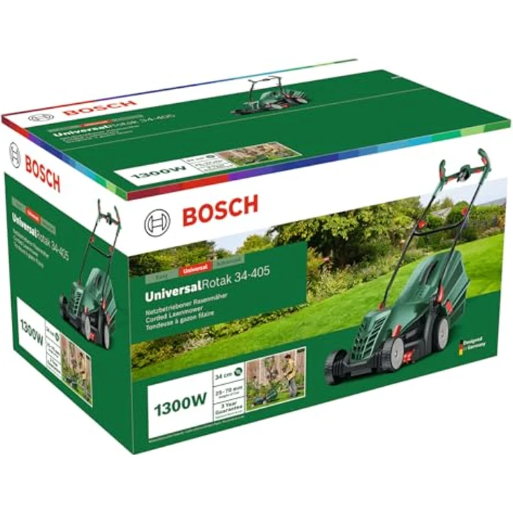 Bosch Home & Garden UniversalRotak 34-405, Netzbetrieb Rasenmäher mit Ergoflex-Griffen, integrierten Rasenkämmen und 40 L Grasfangbox – Bild 6