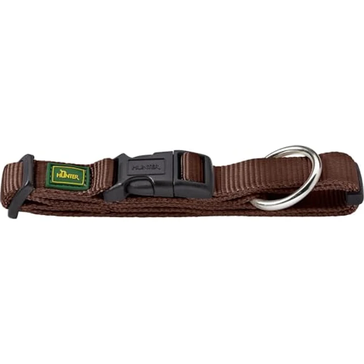 HUNTER VARIO PLUS Hundehalsung, Hundehalsband, Zugentlastung, robust, geschmeidig, Klickverschluss, M-L/2,0, braun – Bild 1