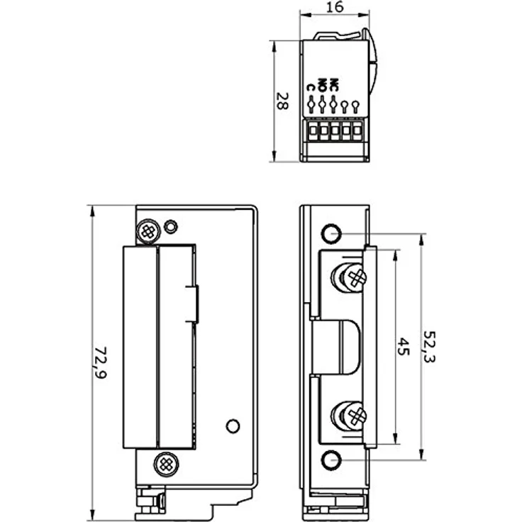 Magni Türöffner 5U6X10, Elektro-Türöffner mit Rückmeldung, 9-24 V, verstellbare Falle, aufbruchfest 4.800 N, ohne Schliessblech – Bild 2