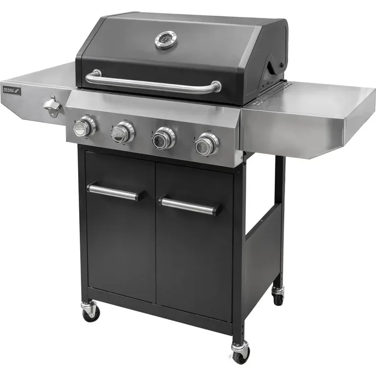 Dedra Batory 900 Gasgrill, 4 Brenner, optimal für Garten und BBQ-Einsatz
