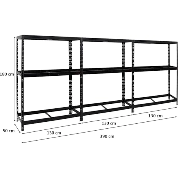 PROREGAL Reifenregal Tiger Schwarz, Platz für bis zu 36 Reifen, 180x130x50 cm – Bild 2
