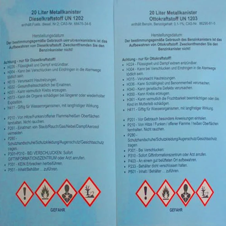 Baumarktplus Benzinkanister Kraftstoffkanister Metall 20 Liter Oliv inkl. Ausgießer + Halter – Bild 10