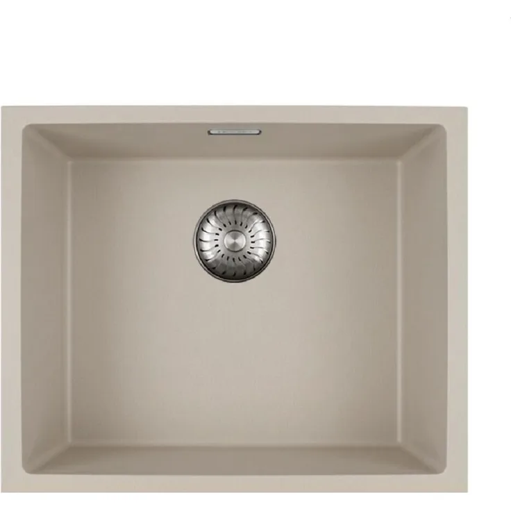 Caressi CAGRPP50BI-TU Spüle, Einbau, Komposit, 550x450mm, Farbe Bisque, inklusive Korbventil-Set