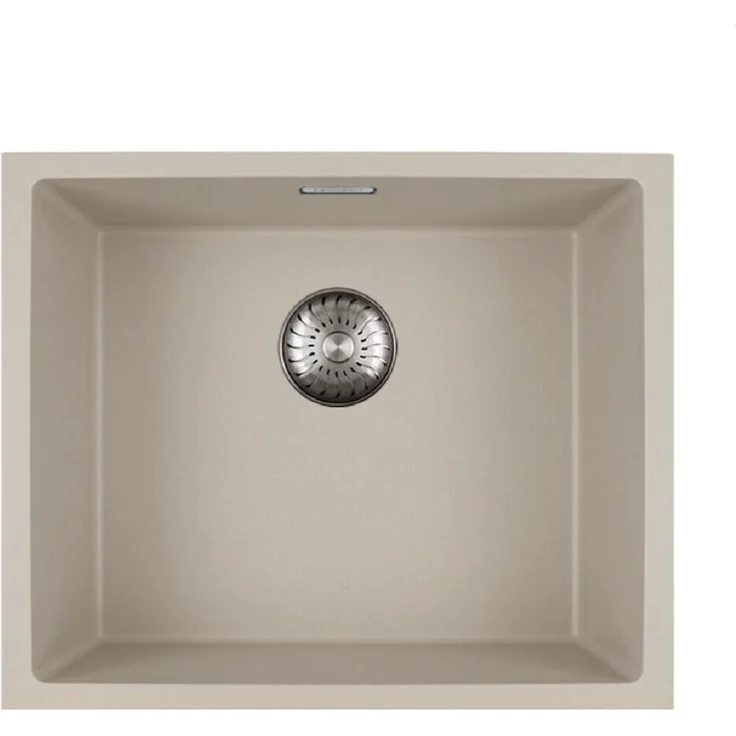 Caressi CAGRPP50BI-TU Spüle, Einbau, Komposit, 550x450mm, Farbe Bisque, inklusive Korbventil-Set