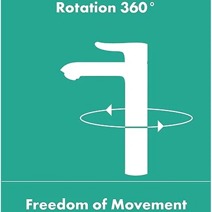 hansgrohe Talis M54 Armatur 270, Niederdruck für offene Warmwasserbereiter, Chrom, L-Auslauf mit schwenkbarem Bereich 60°-360° – Bild 5