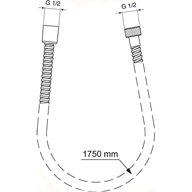 Ideal Standard BF175AA Idealrain Brauseschlauch, Chrom, 1750 mm – Bild 2