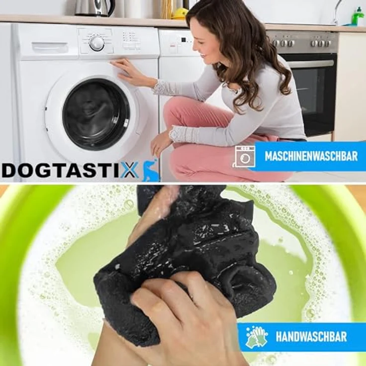 DOGTASTIX Hunde Bademantel schnelltrocknend kleine & große Rassen, Mikrofaser - saugstark & maschinenwaschbar - verstellbar – Bild 4