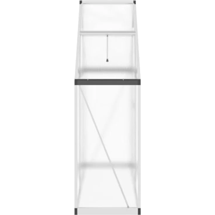 vidaXL Gewächshaus mit Fundamentrahmen Silbern 169x58x195cm Aluminimum - UV-beständige Polycarbonatplatten, 5-fach verstellbares Lüftungsfenster – Bild 4