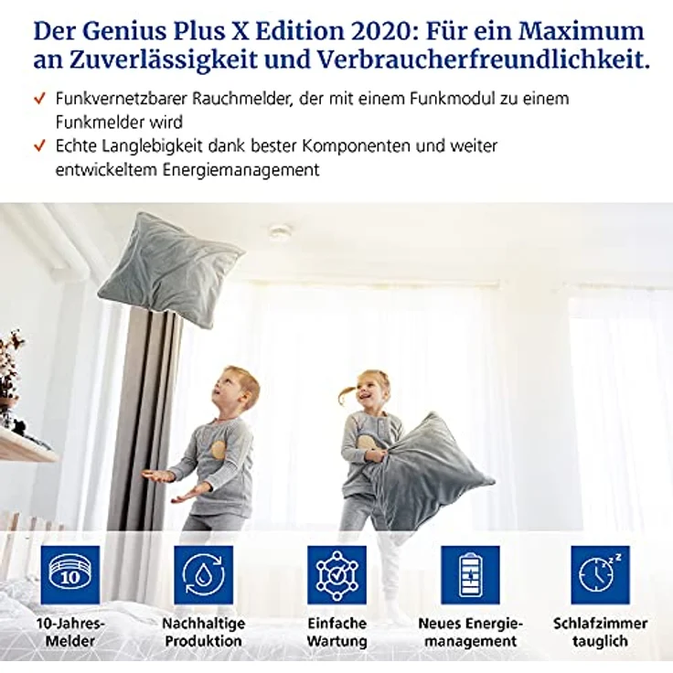 Hekatron Genius Plus X Rauchmelder mit Funkmodul Basis X, Funkrauchmelder 10 Jahre Batterie – Bild 3