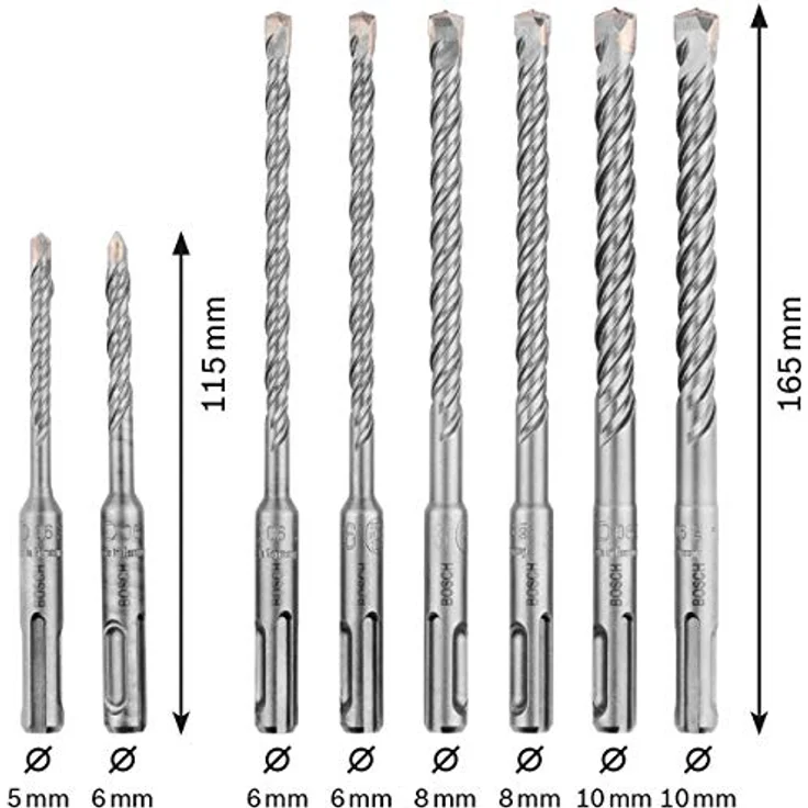 Bosch Professional Hammerbohrer SDS Plus Set für Beton, 8-tlg. mit Activteq-Zentrierspitze und AWB-Hartlöt-Technologie – Bild 2