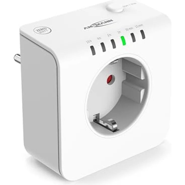 Ansmann 1260-0016, digitaler Steckdosen-Timer 3680 W mit programmierbaren Zeitintervallen und LED-Anzeige – Bild 1