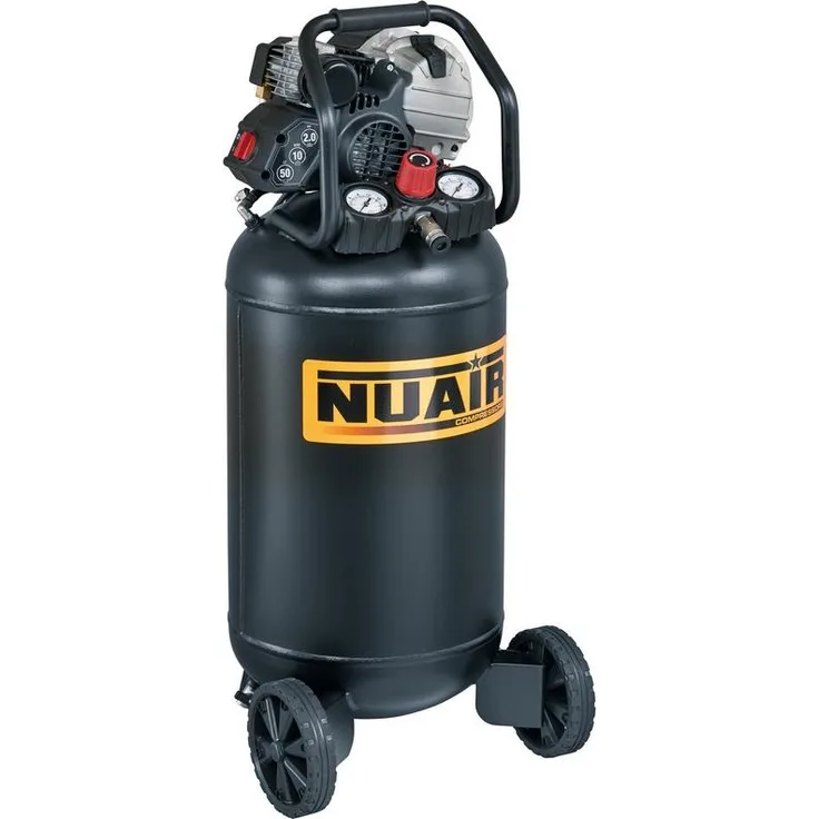 NUAIR Vertikaler Ölkompressor N/Hydv404Nua, 50L, 10Bar, 222l/min Ansaugleistung, elektrisch 230V, ölgeschmiert