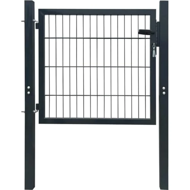 VidaXL 2D Zauntor (Einzeltor) anthrazitgrau 106 x 130 cm – Bild 2