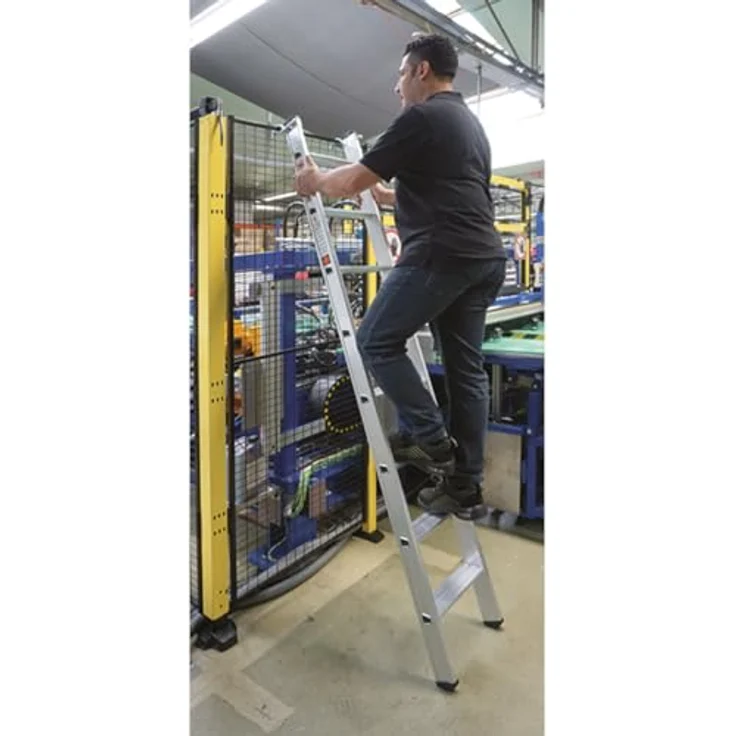 Euroline Premium 30176 Alu Stufenanlegeleiter, 10 Stufen mit Vario Einhängehaken ø 60mm, rutschfestes Stufenprofil, hohe Stabilität – Bild 4
