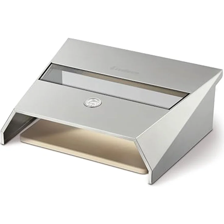 Enders Pizzacover Turbo für Gasgrill mit Backburner, inkl. Thermometer, Pizza Grillaufsatz, inkl. Pizzastein 38cm x 30cm, Aufsatz mit Sichtfenster für ein besseres Backergebnis #7881, aus Edelstahl mit Sichtfenster und großem Pizzastein, passend für Monroe Pro und Colorado Serie (Silber) – Bild 1