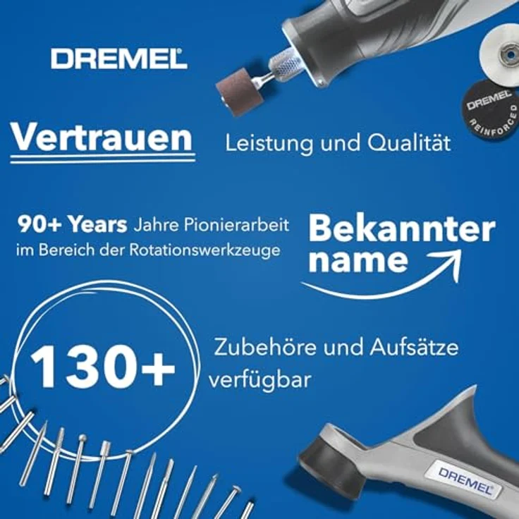 Dremel F0138150JA Akku-Multifunktionswerkzeug 7,2 V, kompakt und bürstenlos mit 20 Zubehörteilen und USB-C-Ladekabel – Bild 8