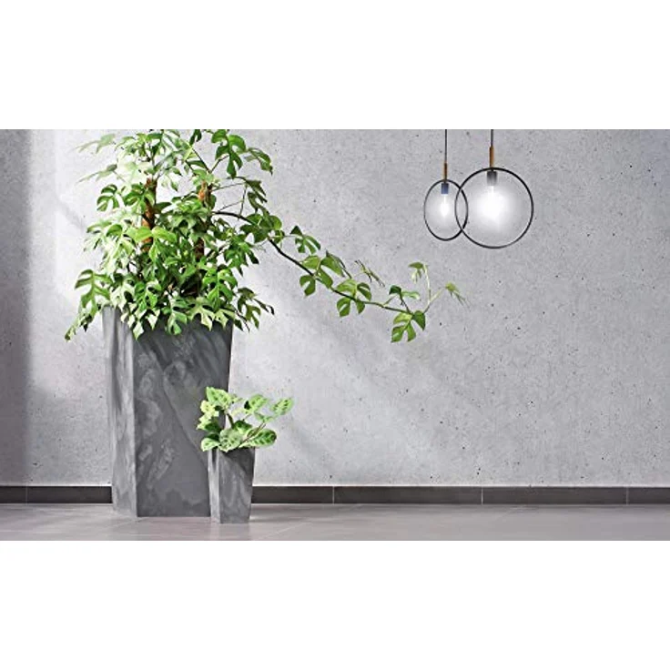 Deuba Pflanzkübel 26L, 50x26,5x26,5cm, Betonoptik mit Einlegeboden, Indoor und Outdoor, grau – Bild 4