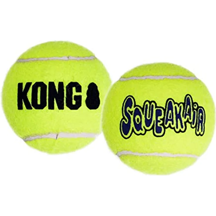 KONG – Squeakair Balls – Premium-Hundespielzeug, Quietschende Tennisbälle, Zahnschonend – Für Mittelgroße Hunde (6er–Pack) – Bild 1