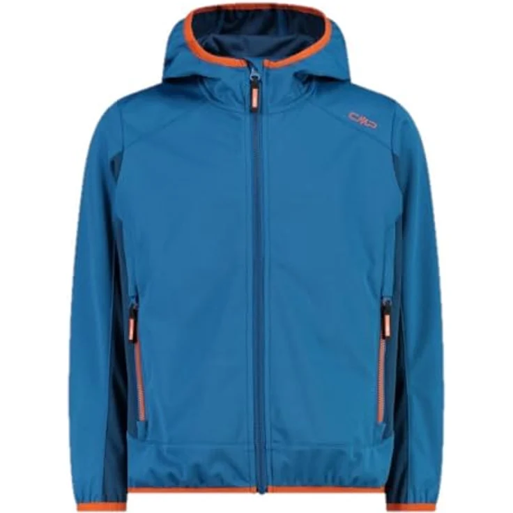 CMP Campagnolo Kid's Jacket Fix Hood, Unisex Softshelljacke, winddicht, atmungsaktiv, wasserabweisend, Blau, Größe 152 – Bild 1