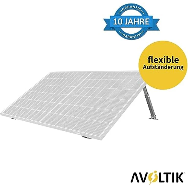 Avoltik Solarpanel Halterung für viele Solarpanel-Größen aus robustem Aluminium inkl. Montageset I Solarmodul Halterung mit verstellbarem Winkel 0°-60° – Bild 2