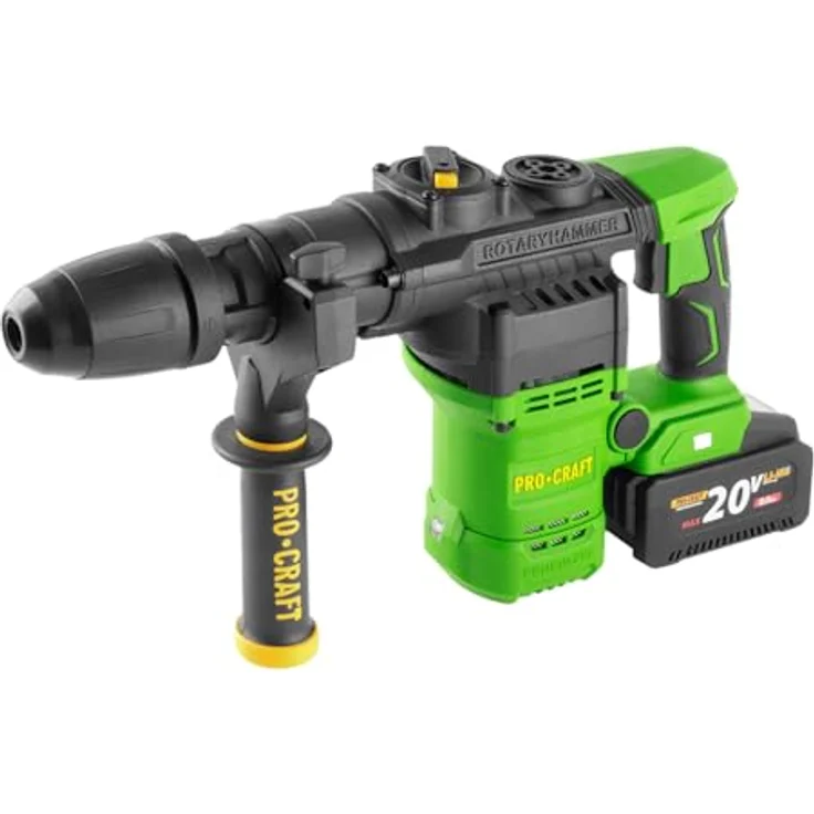 Procraft PHA50-1B-C Akku Bohrhammer 20 V, 7 J Schlagenergie, SDS max, inkl. 8,0 Ah Akku, Ladegerät und Koffer – Bild 2