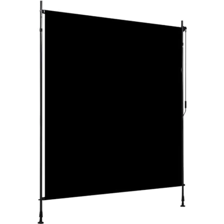 vidaXL Außenrollo 200 x 270 cm Anthrazit, PA-beschichtet mit Handkurbelbetrieb und höhenverstellbaren Pfosten – Bild 1