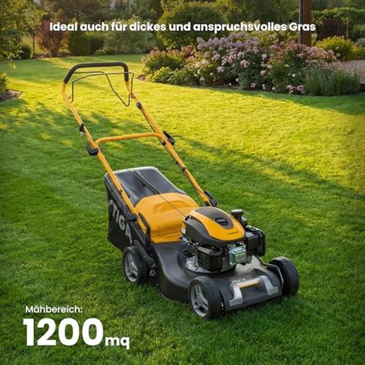 STIGA Benzinrasenmäher Combi 48 S, 46 cm Schnittbreite, 139 cm³ Benzinmotor, Radantrieb, inklusive Mulcheinsatz – Bild 4