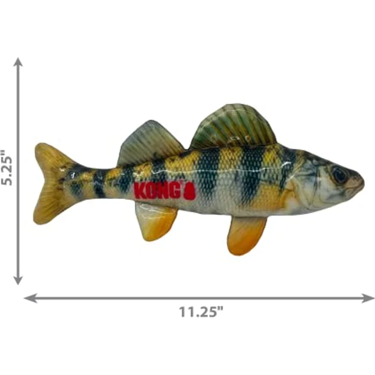 KONG Wild Shield Hundespielzeug, Fischform für mittelgroße Rassen, ultra-strapazierfähig, schwimmfähig, ideal für Apportieren und Jagdtraining – Bild 4