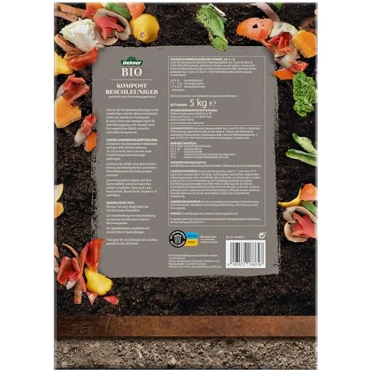 Dehner Bio Kompostbeschleuniger, organisch-mineralischer Naturdünger, 5 kg für ca. 8 qm Grüngut, ökologisch wertvoll – Bild 2